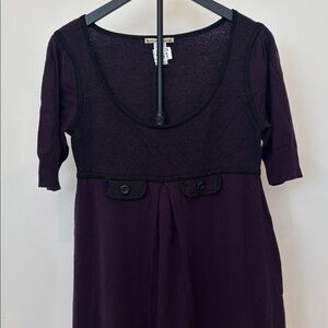 Nanette Lepore Plum Short Sleeve Scoop Neck Mini Dress